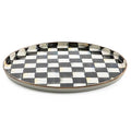 MACKENZIE-CHILDS Enamel Round Tray, Black-and-White Courtly Check - color: Courtly Check