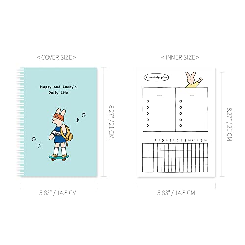 Monolike Happy and Lucky 4 Month Study Planner, Skateboard - Academic Planner, Weekly & Monthly Planner, Study plan - color: Happy and Lucky - Skateboard