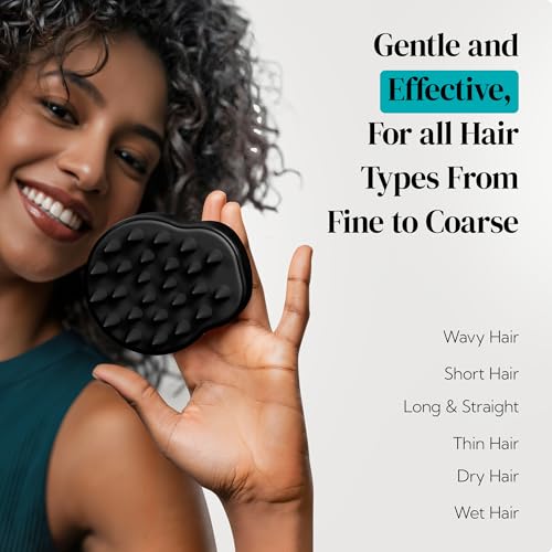 HEETA 2-Pack Large Scalp Massager Scrubber Shampoo Brush for Hair Growth - color: Purple & Black