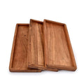 Serving Tray Rectangular Charcuterie Board with Edge for Home Décor Dessert, Vegetables, Fruit, Appetizer, Cheese Dishes (Set of 3) (13" X 5.5" X 0.75")