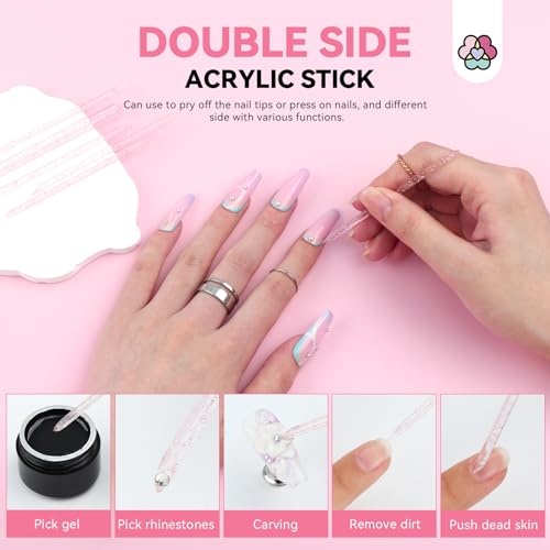 SAVILAND Press On Nail Packaging Kit with Glue and Prep Tools, 20 Sets