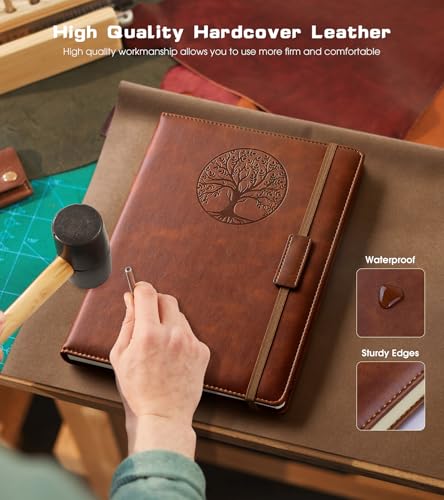 Biuwory Leather Journal Notebook,256 Thick Lined Pages,Hardcover 5.7"×8.3" - color: Brown, size: Lined-256 Pages (5.7"×8.3")