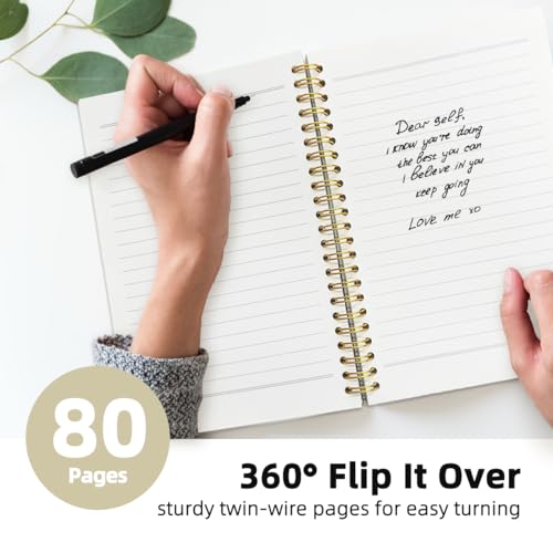 Trendy Positive Affirming Notebook Journal, Cute Aesthetic Notebook for Teen Girls Women, Cute School Supplies-Preppy Stuff, Coquette Stuff Trendy Hardcover Spiral Notebook 5.5x8.3 - color: 05-What If It All Works Out(White)