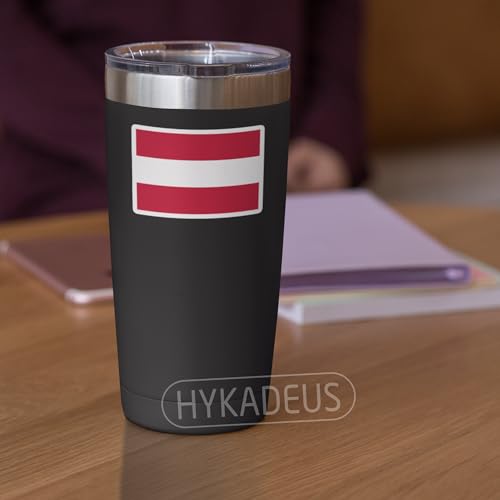 (3Pcs) Austria Flag Stickers – Austrian National Flag Vinyl Decals, 3" x 2" - color: Austria