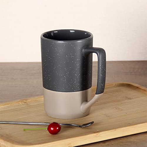 16 OZ Large Coffee Mug, Ceramic Coffee Mugs, Big Tea Cup, Grey - color: Gray