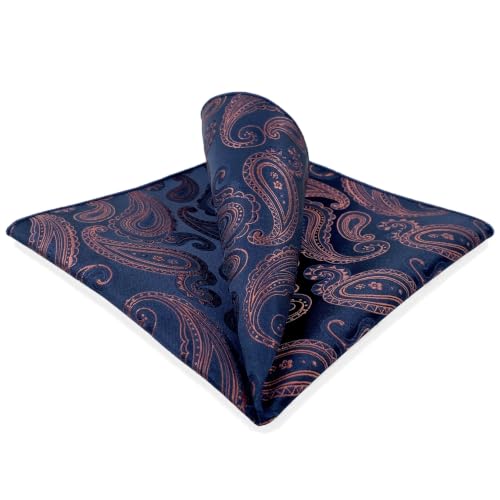 S&W SHLAX&WING Mens Pocket Square Paisley Multicolor Large for Business Wedding - color: Bh77
