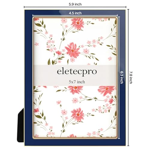 eletecpro 5x7 Enamel Picture Frame with Real Glass Cover, Navy, 2-Pack - color: Navy, size: 5x7