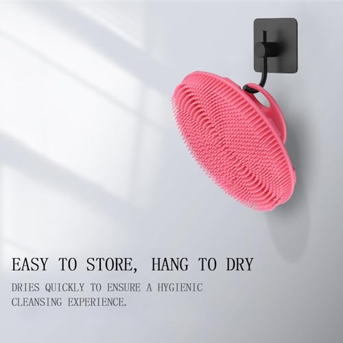 INNERNEED Food-Grade Soft Silicone Body Scrubber Shower Brush, Pack of 3 - color: (Set) Dark Green+pink+black