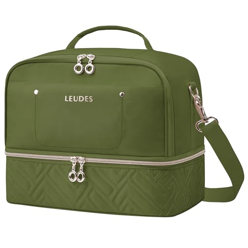 Leudes Nail Bag Polish Organizer Case Holds 42 Bottles & Gel Lamp - color: Army Green