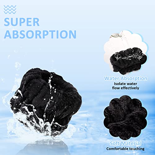 WHAVEL 6 Pairs Wrist Towels, Absorbent Spa Sweatbands to Prevent Liquid from Spilling Down Arms - color: C.Black