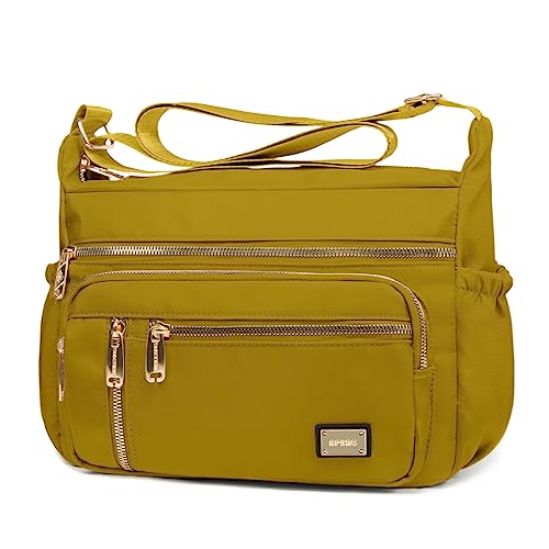 NPBAG Crossbody Bag for Women, Shoulder Purse Handbag Messenger Bag, Trendy Pocketbooks, Waterproof and Multi-Pockets - color: Yellow