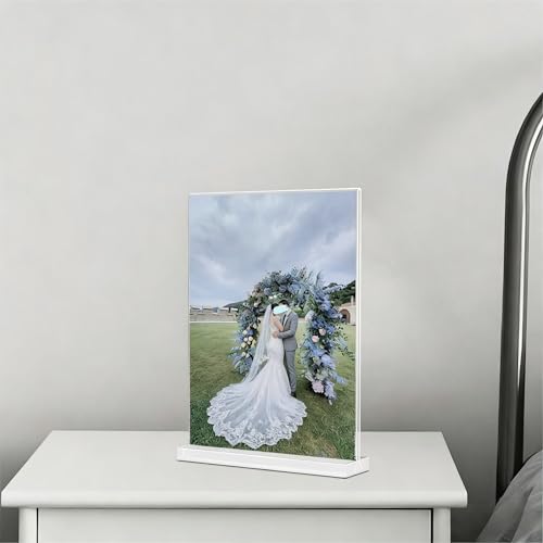 KOOLDE Acrylic Sign Holder 8.5x11 Inches 2 Pack T Shape Desktop Display Stand Vertical Double Sided Clear Table Menu Flyer Holder for Restaurants, Office, Shop, Wedding - color: Clear - 2 Pack