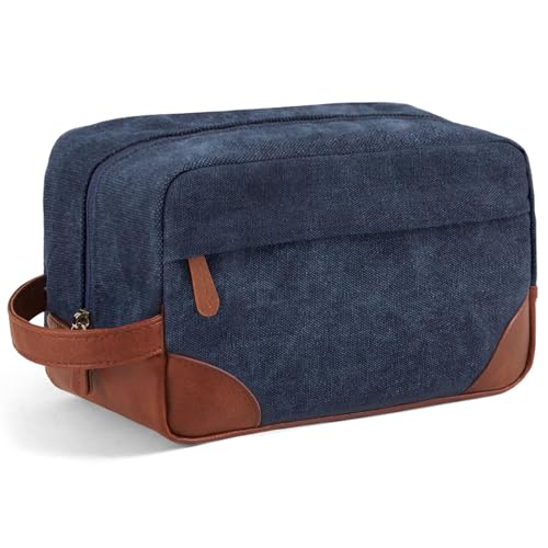 Vorspack Canvas Travel Toiletry Bag for Men, Large, Navy Blue - color: Navy Blue, size: Large