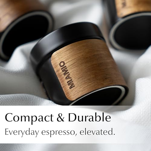 MIAMIO – Espresso Cups Set of 4 (3.5oz) Japanese Tea Cups Ceramic (Black) - color: Black