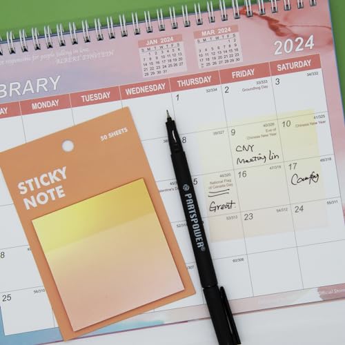 Gradient Transparent Sticky Notes, 8x8 cm See Through Notes for Annotating Bible Journaling Office Supplies, 50 Sheets/Pad, 4 Pads