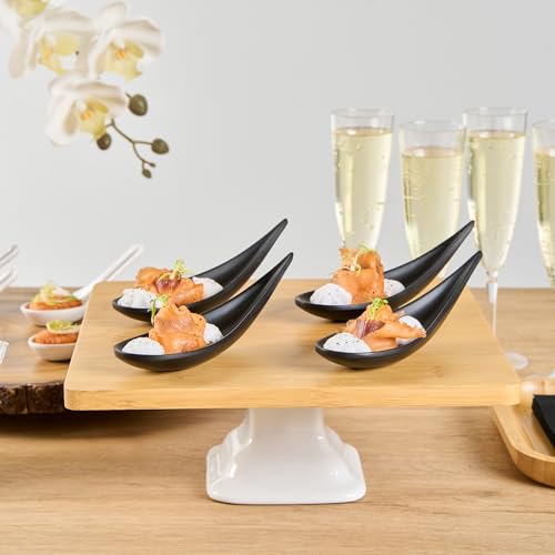 Restaurantware Black Melamine Teardrop Tasting Spoon, 4.3 In, 10 Pack - color: Black