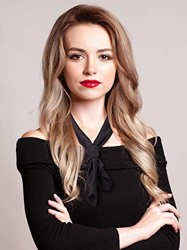SATINIOR Square Neck Scarf Women - color: Black, size: 23.6 x 23.6 inches