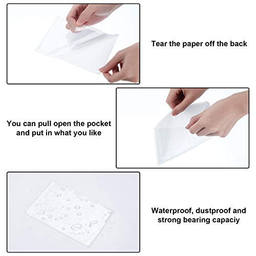 Chinco 30 Pcs Self Adhesive Index Card Pockets Bins,6.3×4.3 Inches - size: 6.3 x 4.3 Inches