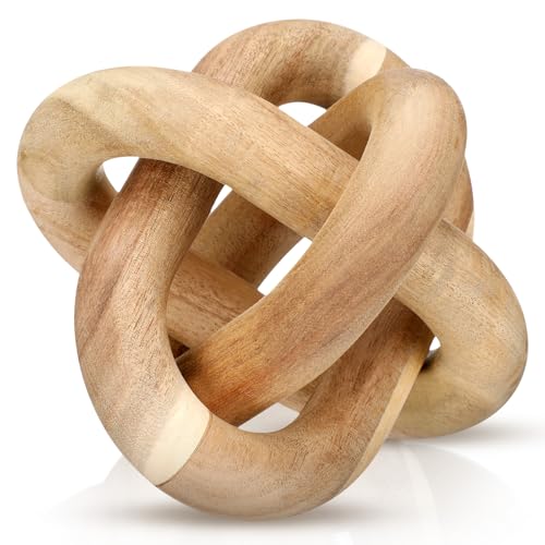 Yalikop 3 Link Wood Knot Decor Rustic Table Shelf Accents, Acacia Wood - color: Acacia Wood