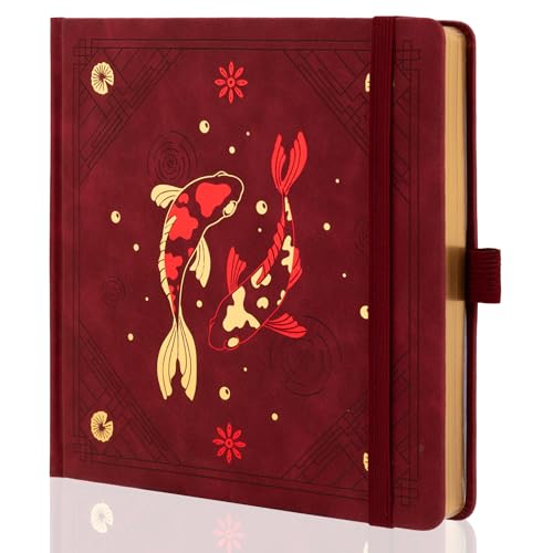 TIEFOSSI Dotted Square Journal Notebook 160 Pages for Women & Men(8 x 8) - color: Red, size: Square-Dotted