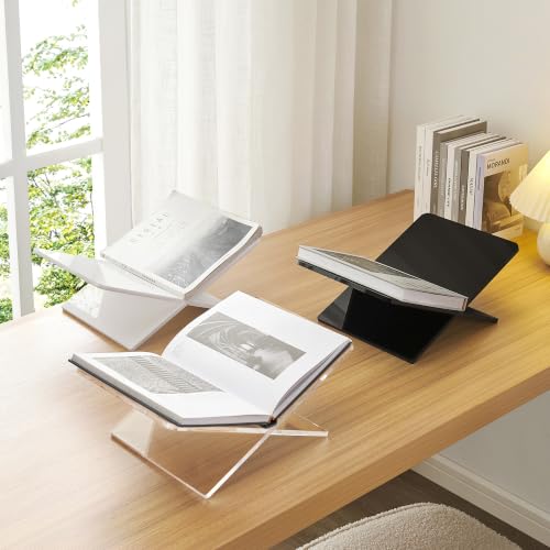 Acrylic Book Stand 11 x 7 x 6 in Large Open Book Display Stand - color: Black, size: Standard