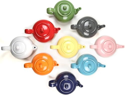 RSVP International Stoneware Teapot Collection, Microwave and Dishwasher Safe, 42 oz, Light Blue - color: Light Blue, size: 42 oz