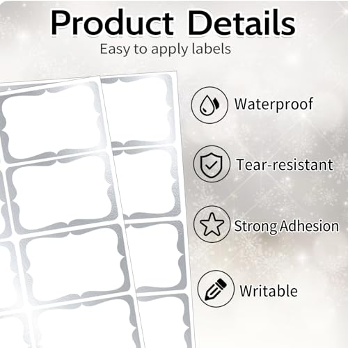 Starboling Name Tag Stickers, 200 Pcs 3"x2" Silver Plain Labels With Colorful Border for Office, Meeting, School and Home - color: Silver