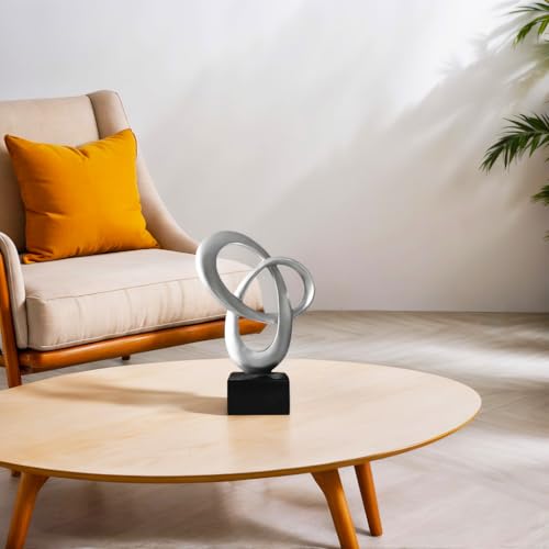 Dosker Abstract Sculpture Knot Decor Mobius Stripe Statue (Silver) - color: Sliver