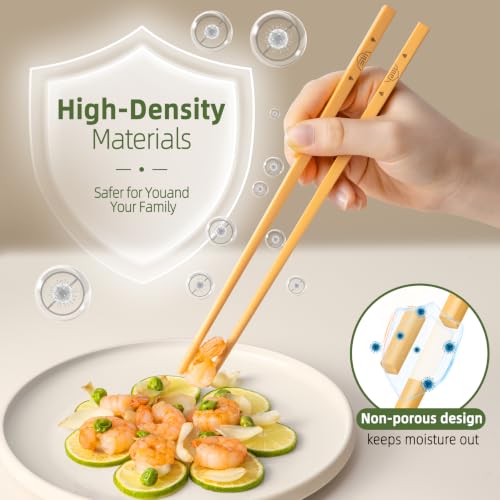 10 Pairs Fiberglass Chopsticks Reusable | Dishwasher Safe | BPA-free | Non-slip Chop Sticks Set - （9.45in） - color: 10Pair-（9.45in）