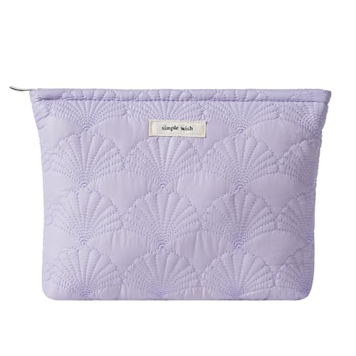 RSRSLEII Quilted Cotton Seashell Makeup bag, Travel Toiletry Bag, Purple - color: 09 Purple