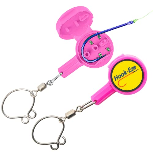 HOOK-EZE Fishing Knot Tying Tool | Protect from Fish Hooks | Tie Fishing Knots Easily | Cool Gadgets for Fishermen | Ice Fly Fishing | Fishing Accessories for Beginner Anglers | Nail Knot Tool - color: Pink, style: Standard