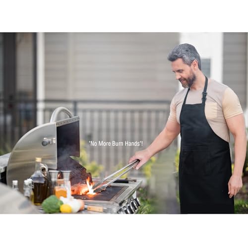 16" & 12" Heavy Duty Stainless Steel Grill Tongs, 2-Pack - color: Solid Wood