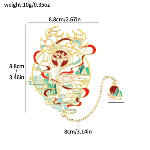 Shan Hai Jing Divine Beasts Bookmark Phoenix Dragon Koi Deer Good Luck Gift - color: Style 1 Gift Boxed