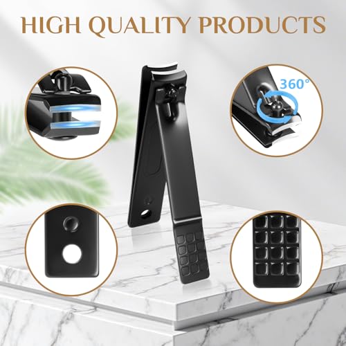 MINKINH Manicure Set Professional Nail Clipper Kit-26 Pieces for Men, Black - color: Black