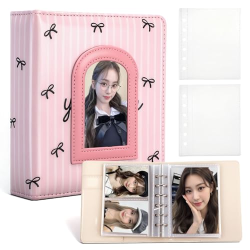 Pink Bows Photocard Binder 60 Card 10 Postcard Slots Kpop