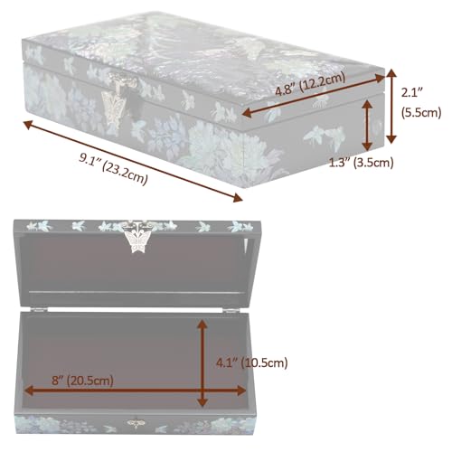 February Mountain Butterfly Pearl Jewelry Box with Removable ring tray - Ideal Gift for Her on Any Occasion - style: Butterfly