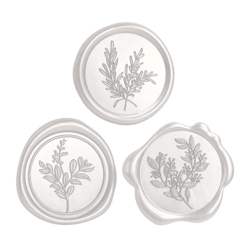 60 Pcs Wax Seal Stickers Set (3 Designs in 1 Pack) - Adhesive Backed Elegant Floral Designs for Wedding Invitation Envelope Seal Stickers Gift Wrapping (Pearl White) - color: Pearl White