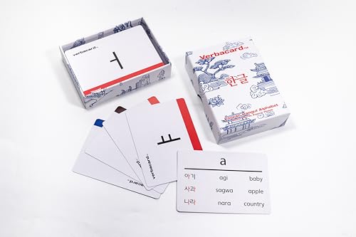 Hangul Flashcards – Learn to Read Korean Hangul Fast | Alphabet Study Deck with Pronunciation & Examples | Korean Alphabet for Beginners & Students