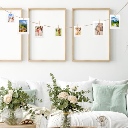 30Pcs White Paper Photo Frames with String & Clips,3Size - color: White, size: 3x4inch & 4x6inch & 5x7inch