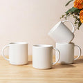 theterra Ceramic Coffee Mugs Set of 4, 14.2 oz Coffee Cups with Handle - color: Bright White, size: 14 OZ (Set of 4)