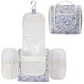 Narwey Large Hanging Travel Toiletry Bag for Women, Makeup Cosmetic Bag - color: B-Blue Leaf, size: Large