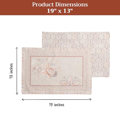 Maison d' Hermine Placemats Set of 4 Reusable 100% Combed Cotton (13"x19") - color: 020 - Society Florals, size: 13" X 19" (Pack of 4)