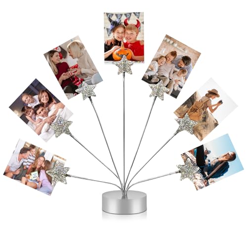 7-Branch Family Desktop Photo Tree Holder Clip Round Base