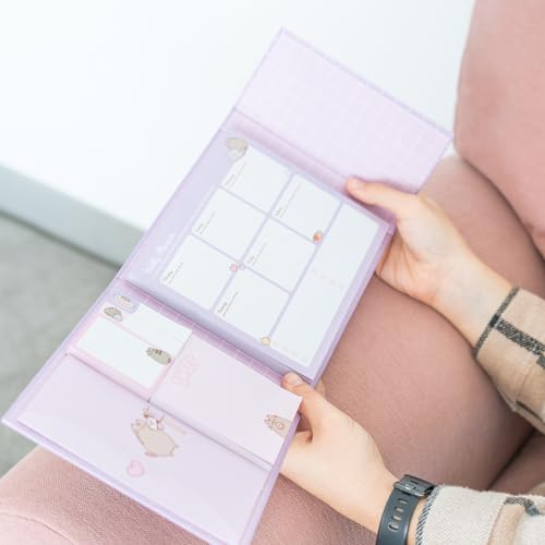 Grupo Erik | Pusheen Weekly Notebook Set with Sticky Notes - color: purple