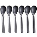 Matte Black Demitasse Espresso Coffee Spoons, Stainless Steel Satin Finish, Mini Teaspoons, Sugar Spoons, 4.7-inch, Set of 6 - color: Black