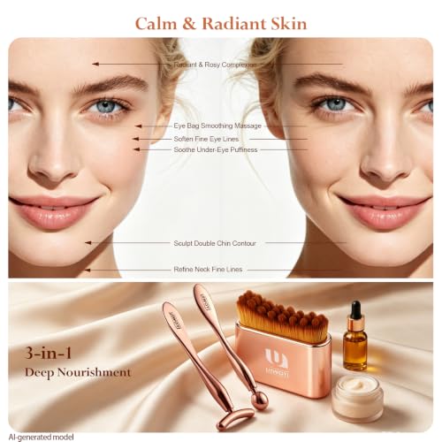 3 Pack Lymphatic Brush & Dual Sided Facial Exfoliating Eye Applicator Tools