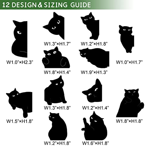 Yasest Magnetic Bookmarks-12 Pcs Bookmarks Black Cat Gifts for Book Lovers - style: AB