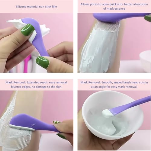 Face Mask/Facial Cleansing Brush,Silicone Scrubber for Face/Lip(Purple) - color: Purple, size: 2pcs