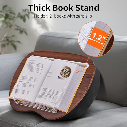 JARLINK Lap Beanbag Book Stand, Hands Free Reading Support, Muted Gray