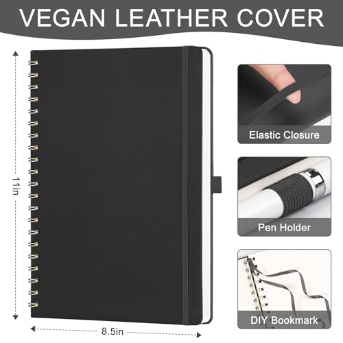 AHGXG Dotted Journal, 110 Pages, A4 (8.5" x 11") - color: Black, style: A4-Dotted